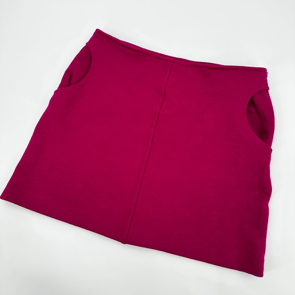 Diane von Furstenberg Magenta Katinko Wool Blend A-Line Mini Skirt Pocket Size 6
